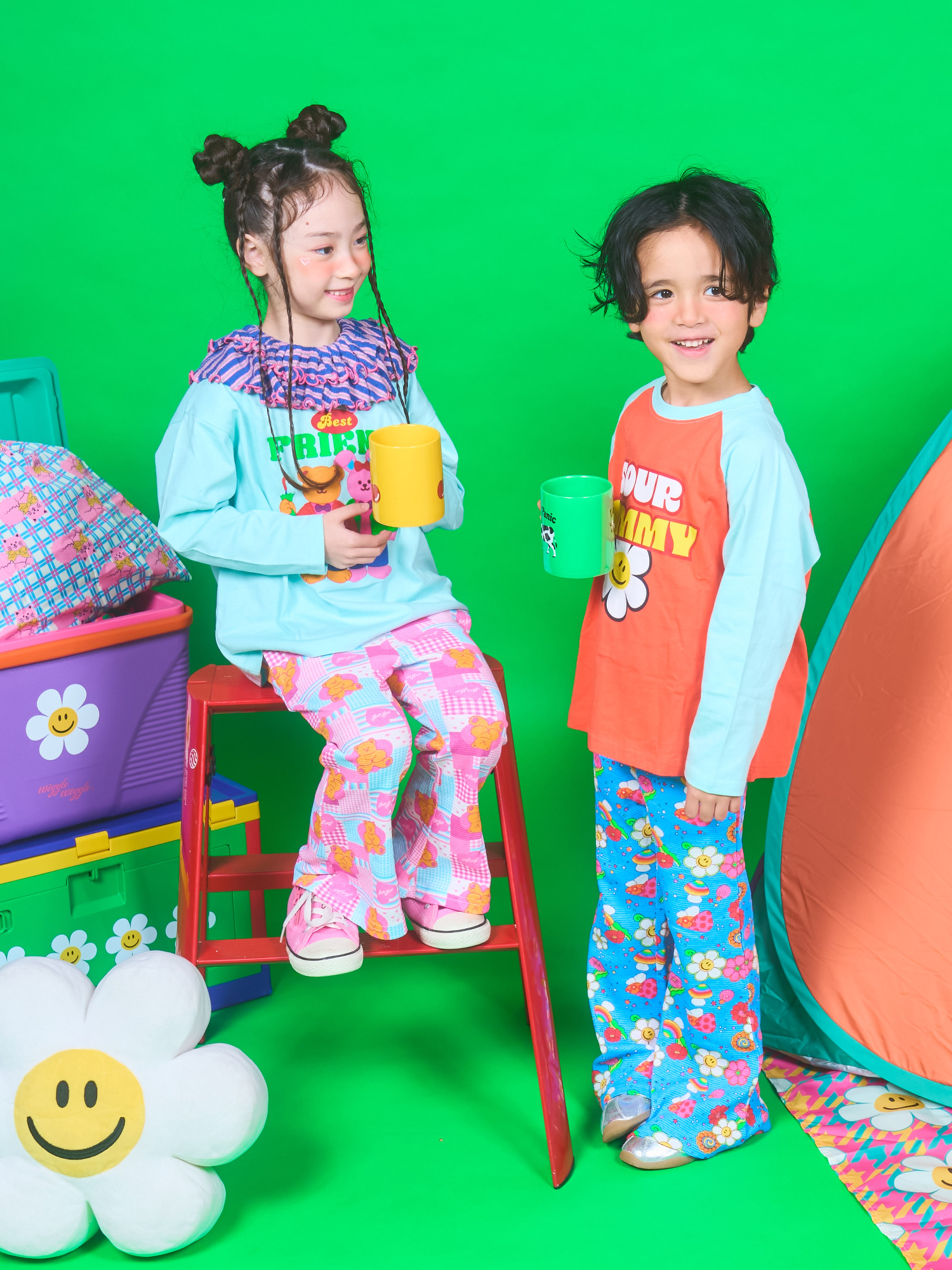 wigglewiggle キッズ 半袖Tシャツ ショートパンツ