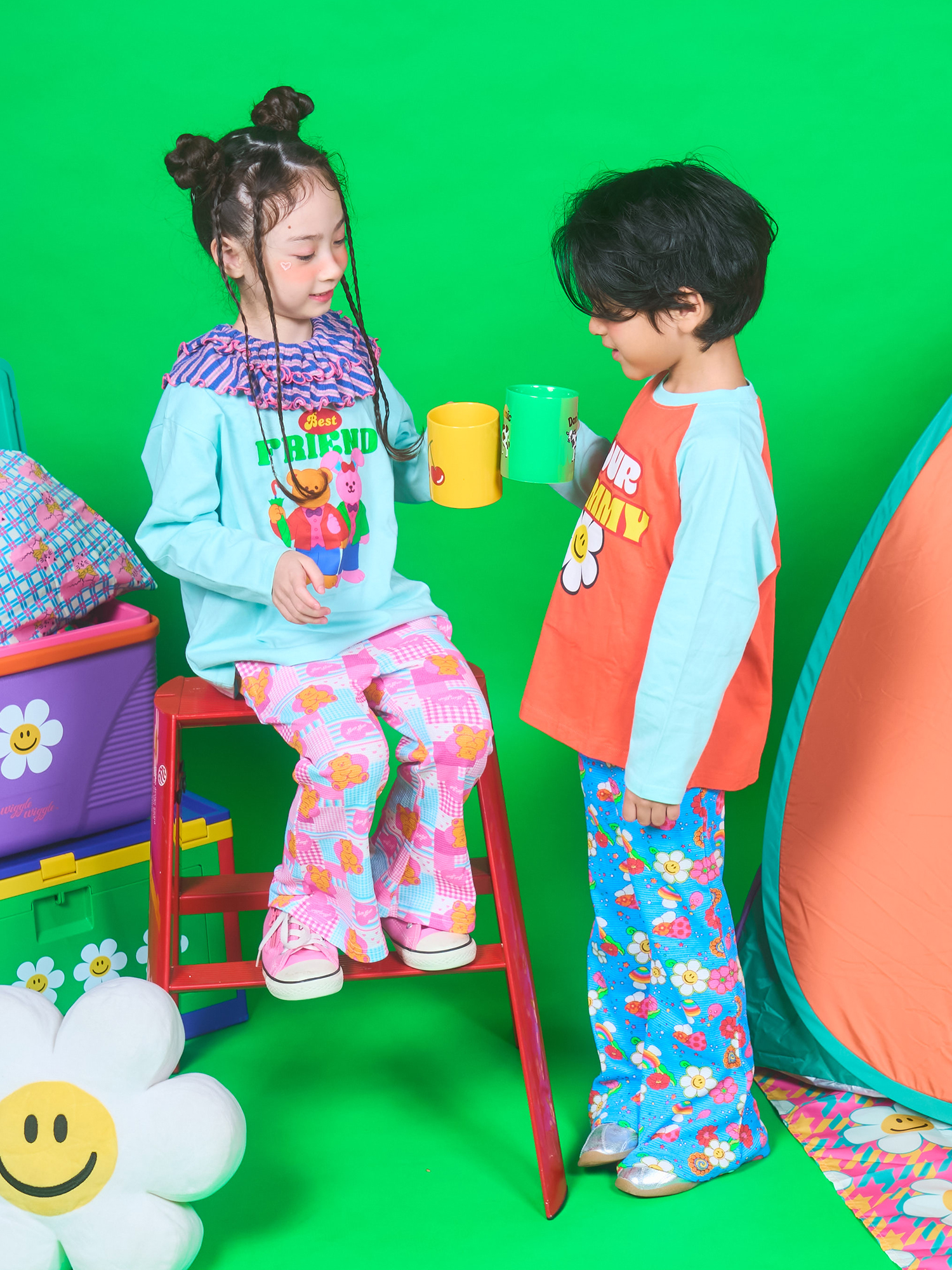 wigglewiggle キッズ 半袖Tシャツ ショートパンツ