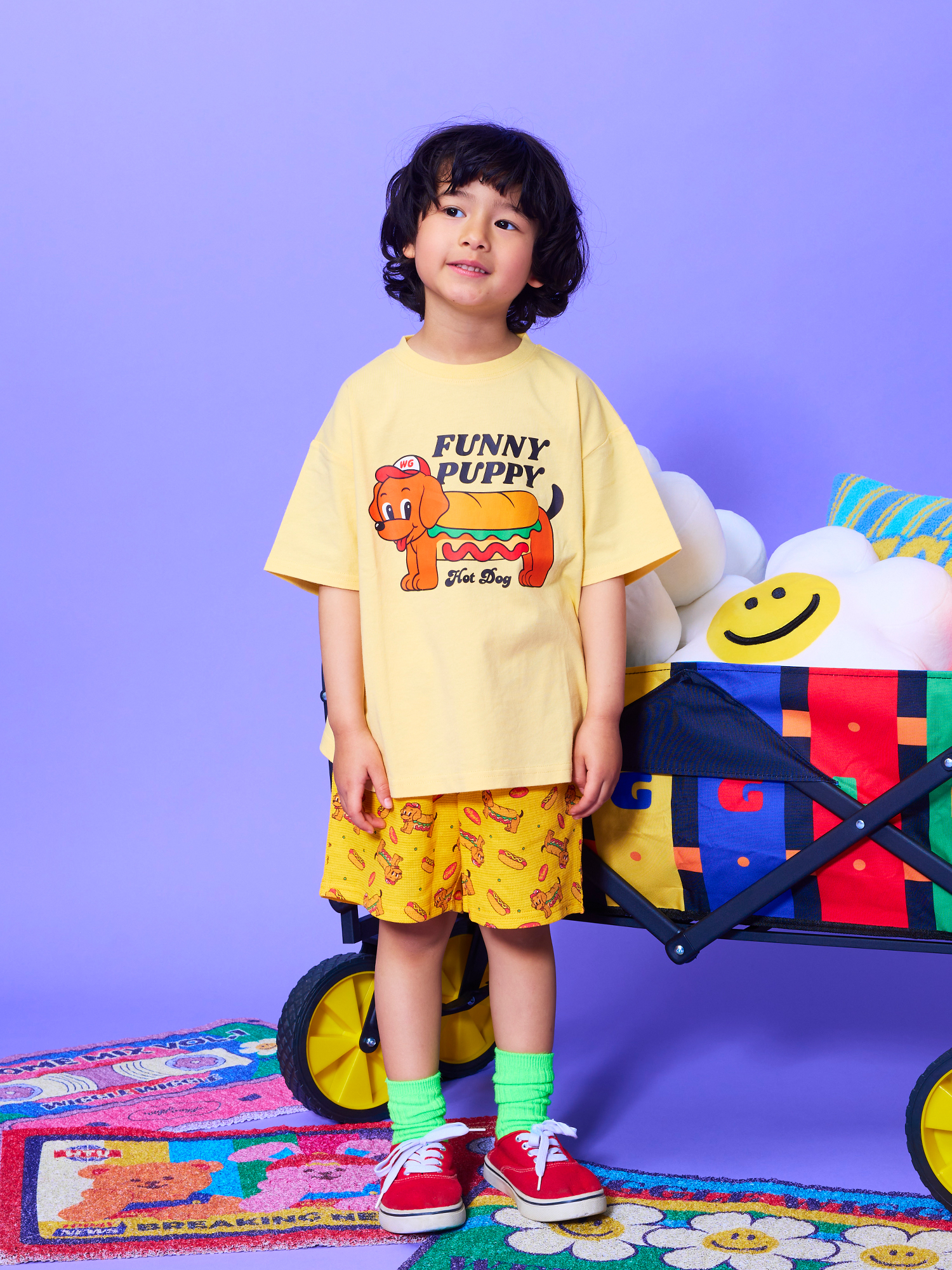 wigglewiggle キッズ 半袖Tシャツ ショートパンツ