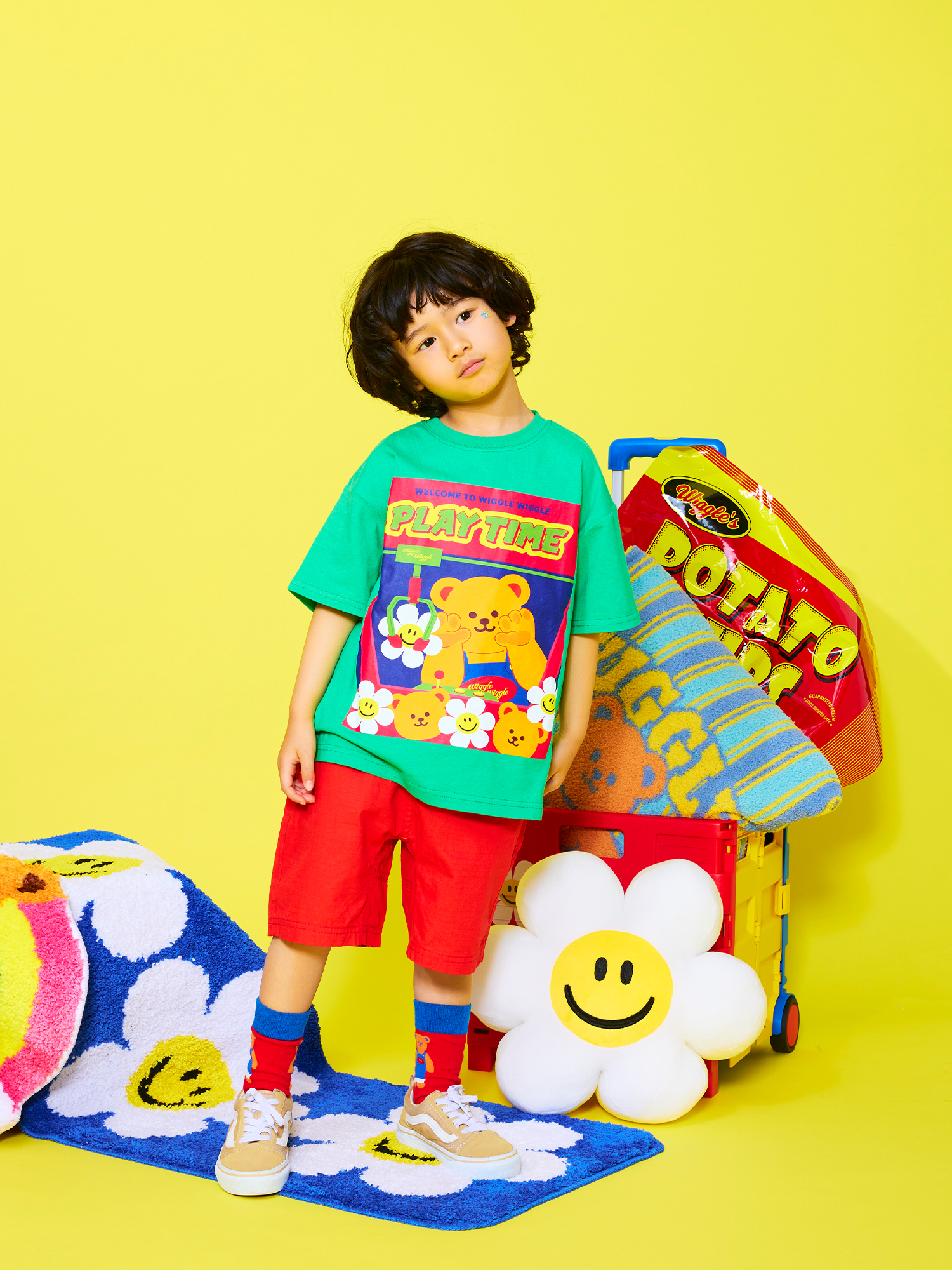 wigglewiggle キッズ 半袖Tシャツ ショートパンツ