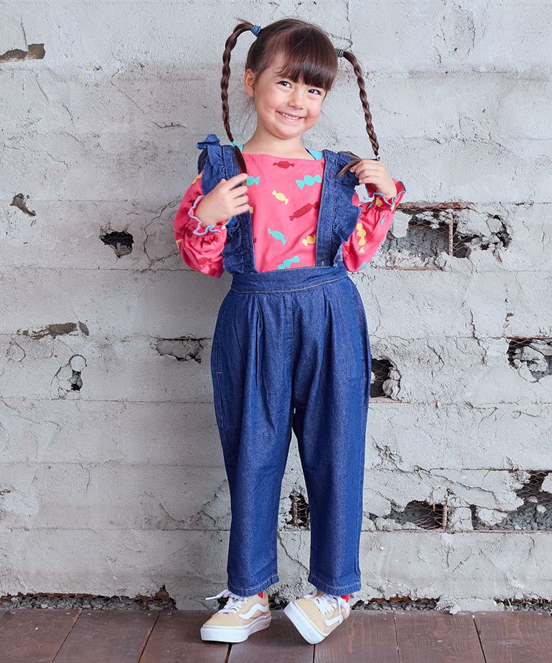 COTTON from U.S.A デニム3WAYフリルサロペット ｜ ボトムス ｜ 子供服