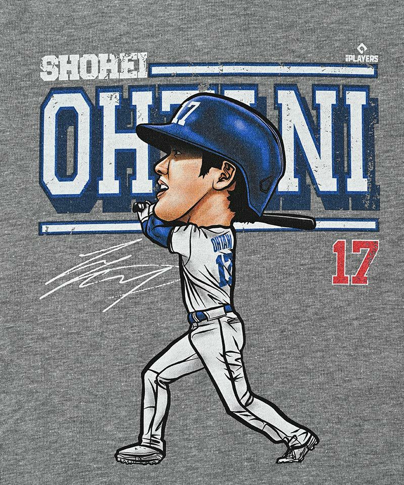 Shohei Ohtani Los Angeles D Cartoon WHT(120～150cm) ｜ トップス