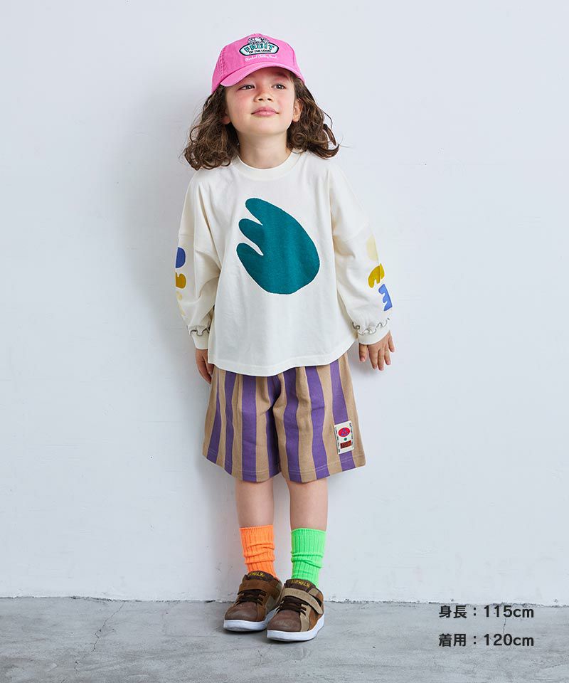 Familiar ロンドン柄ロンT 90サイズ ソデリブビッグロンT ｜ トップス ｜ 子供服のセレクトショップ