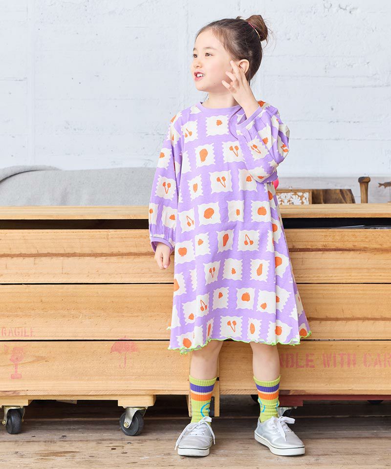 Marvy マービー ロングスリーブスプリング サイズＬ OUTLET】ランタンロングスリーブワンピース ｜ ワンピース ｜ 子供服の