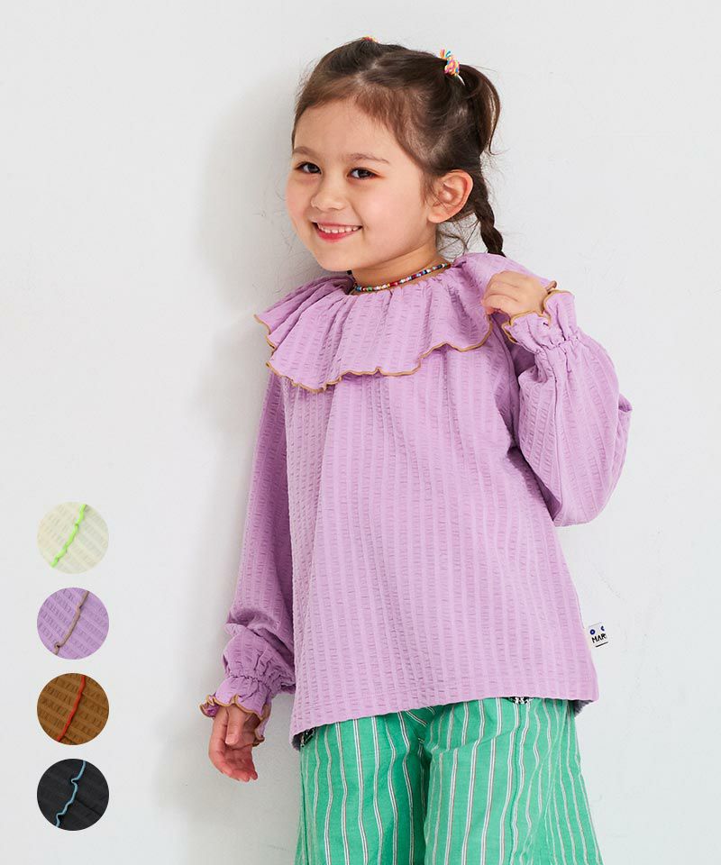 ニットサッカーフリルカラーカットソー ｜ トップス ｜ 子供服の