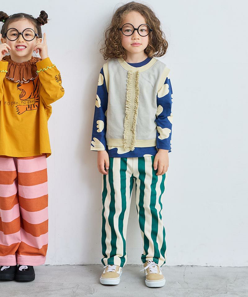 【ご商談中】ブランド子供服150㎝9点セット GW SALE】【OUTLET】ミニウラケストライプロングパンツ ｜ ボトムス