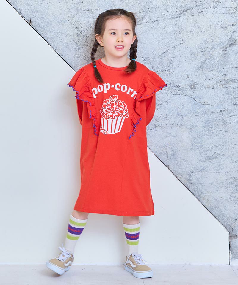 TIME SALE】COTTON from U.S.Aナガソデラッフルワンピース