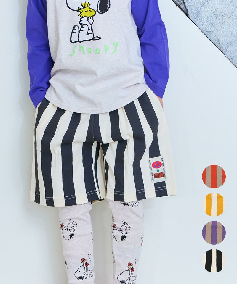 ミニウラケストライプワイドタックハーフパンツ ｜ ボトムス ｜ 子供服