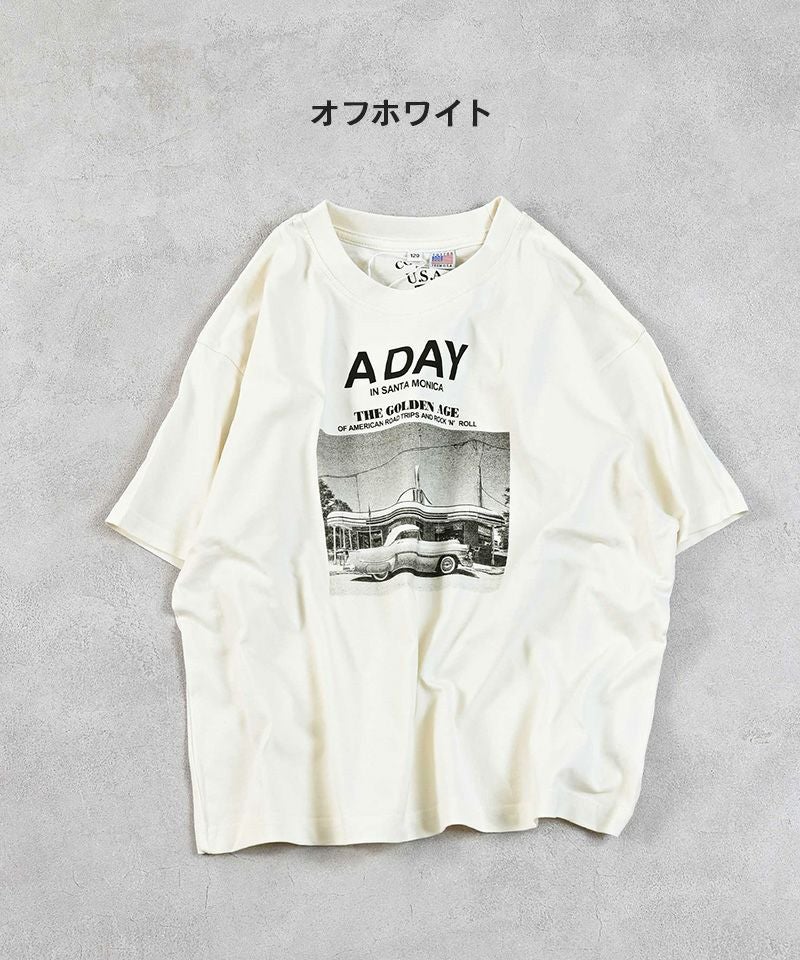 OUTLET】COTTON from U.S.A ビッグシルエットフォトプリントTシャツ