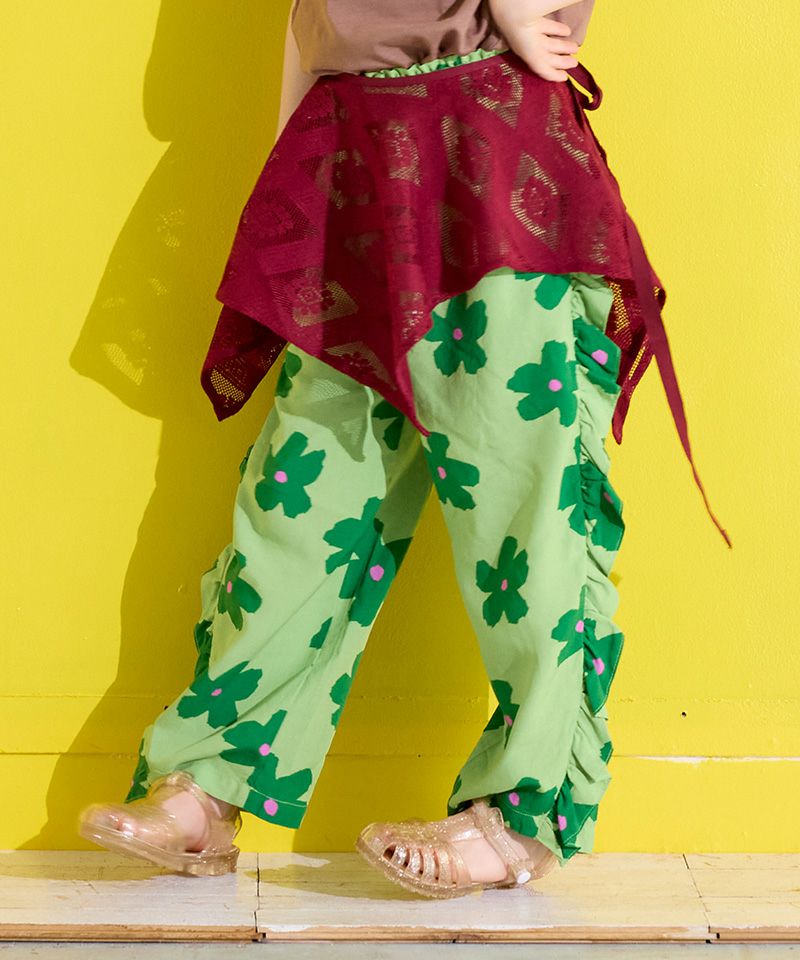 TIME SALE】【OUTLET】ソウガラサイドフリルパンツ ｜ ボトムス