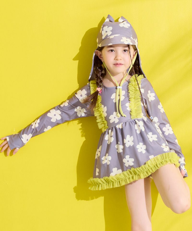 チュールフリル長袖ワンピース ｜ 水着・プールグッズ ｜ 子供服の