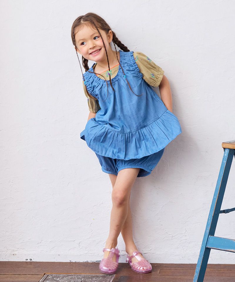 OUTLET】ノースリーブフリルチュニック ｜ トップス ｜ 子供服の