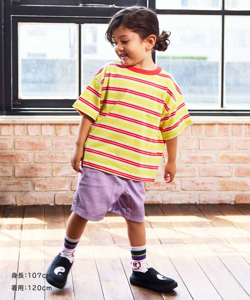 OUTLET】サキゾメボーダーポケットTシャツ ｜ トップス ｜ 子供服の