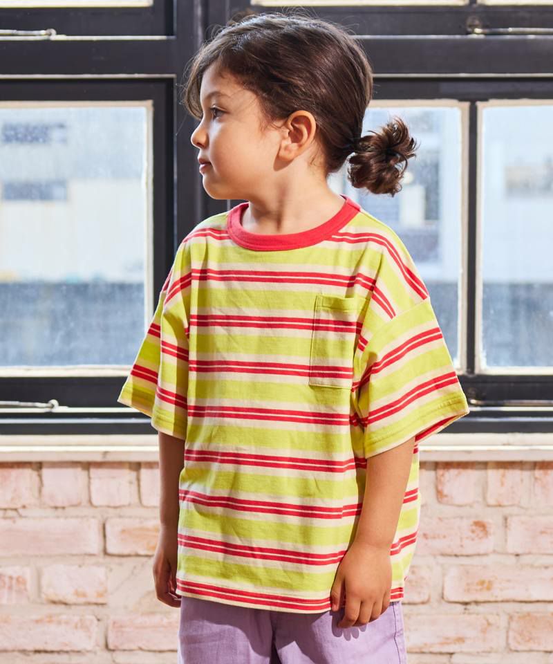 サキゾメボーダーポケットTシャツ ｜ トップス ｜ 子供服のセレクト