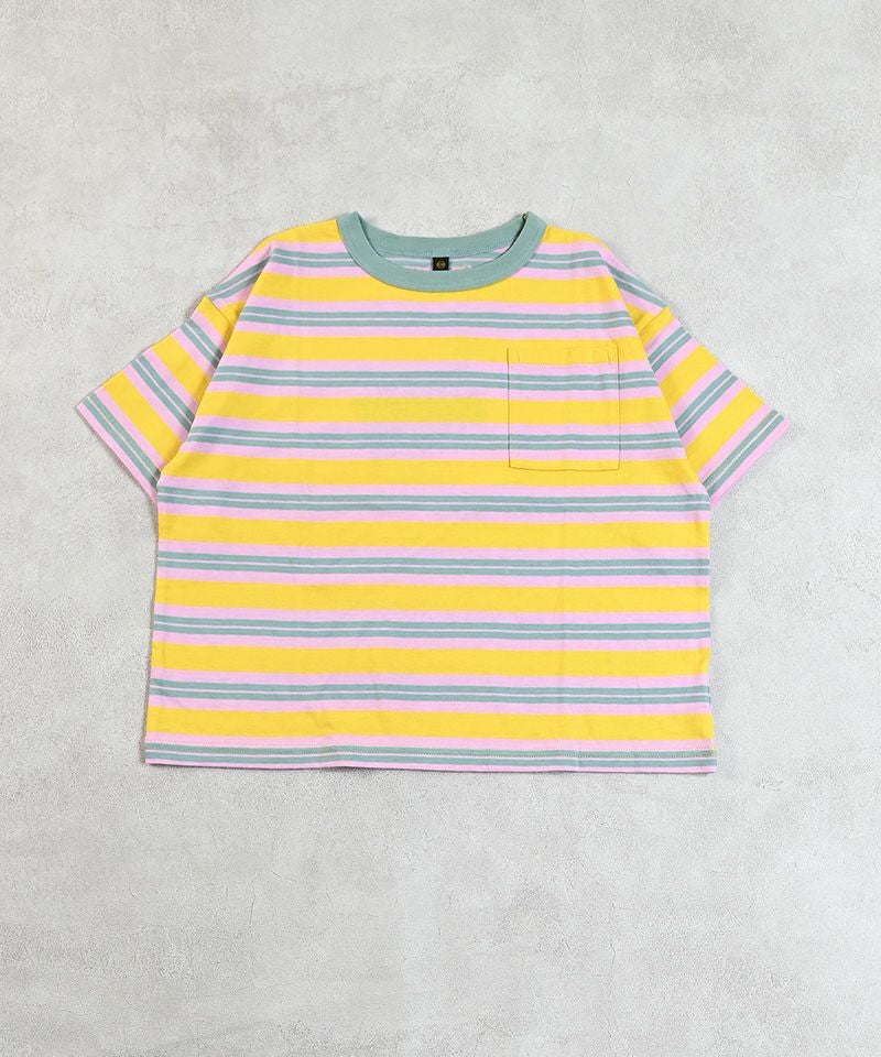 MiyuISSEYMIYAKE me 総柄トップス【Fサイズ】 OUTLET】サキゾメボーダーポケットTシャツ ｜ トップス ｜ 子供服の