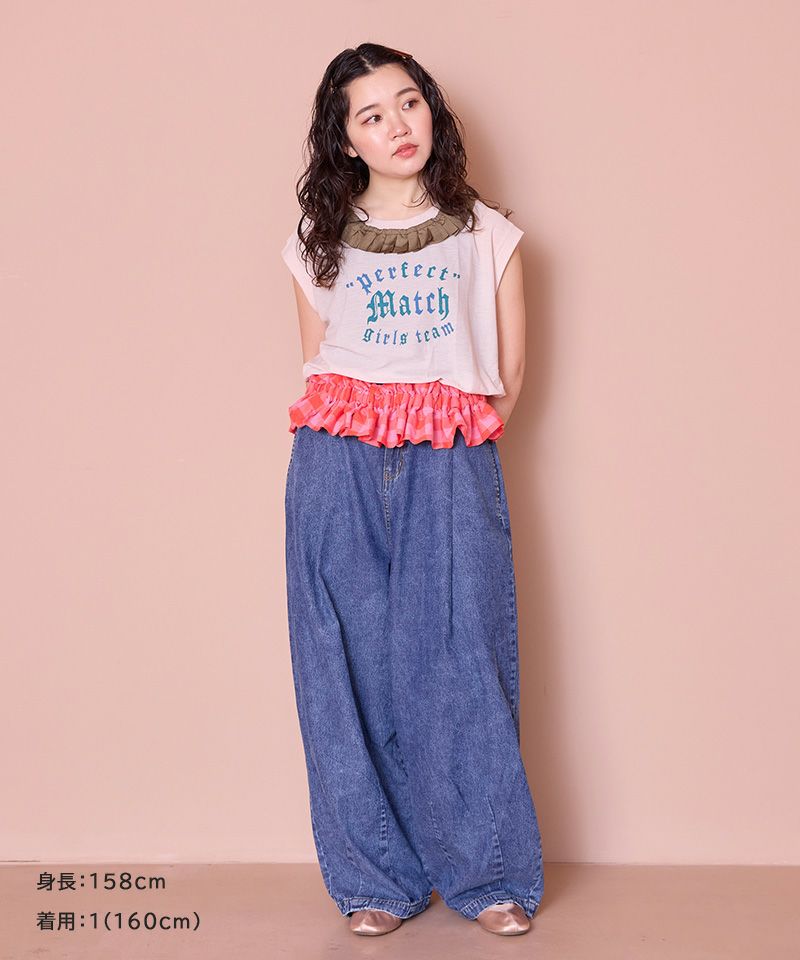 TIME SALE】【OUTLET】ナシジプリーツカラータンクトップ(160cm