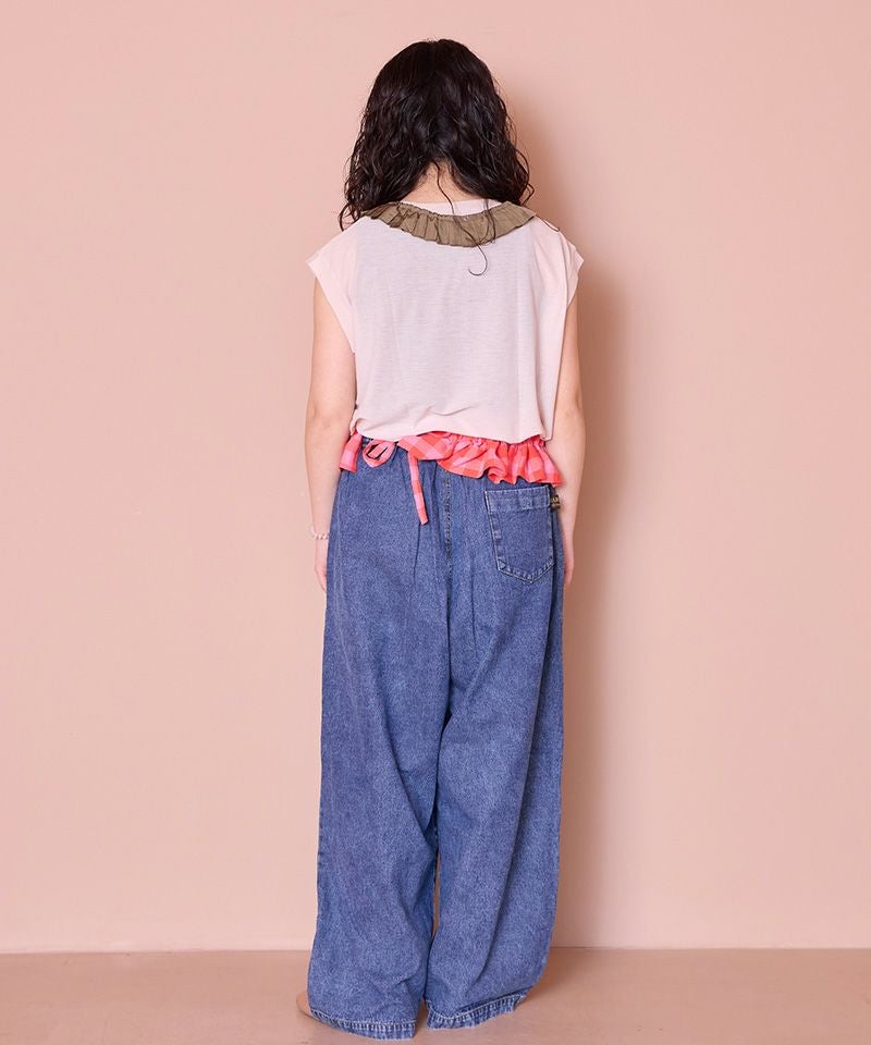 TIME SALE】【OUTLET】ナシジプリーツカラータンクトップ(160cm
