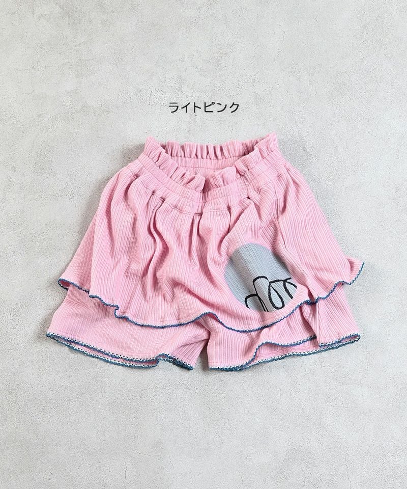 OUTLET】リブモチーフプリントキュロットパンツ ｜ ボトムス ｜ 子供服