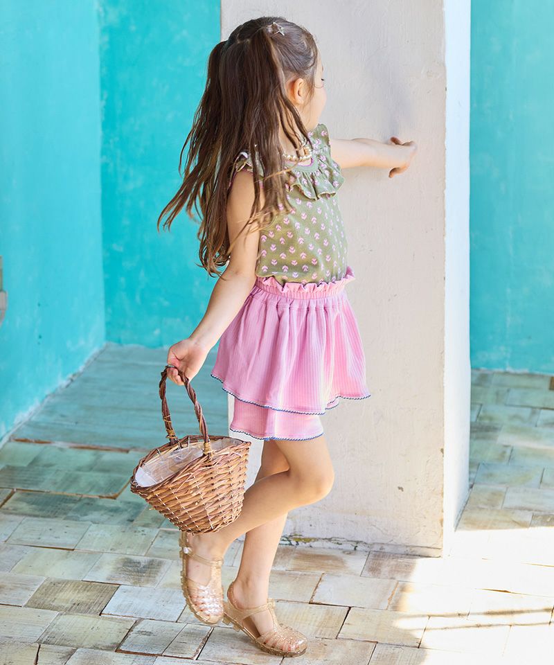 リブモチーフプリントキュロットパンツ ｜ ボトムス ｜ 子供服の