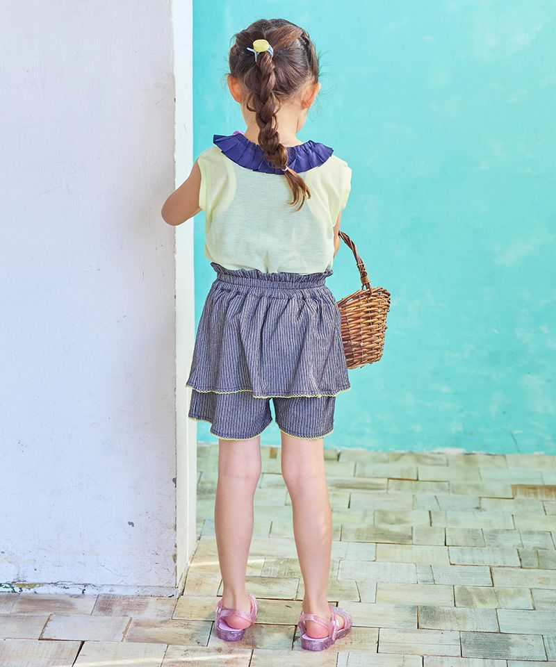 リブモチーフプリントキュロットパンツ ｜ ボトムス ｜ 子供服の