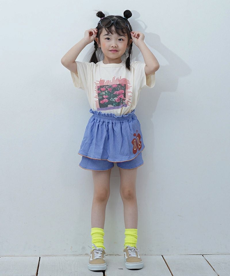TIME SALE】リブモチーフプリントキュロットパンツ ｜ ボトムス