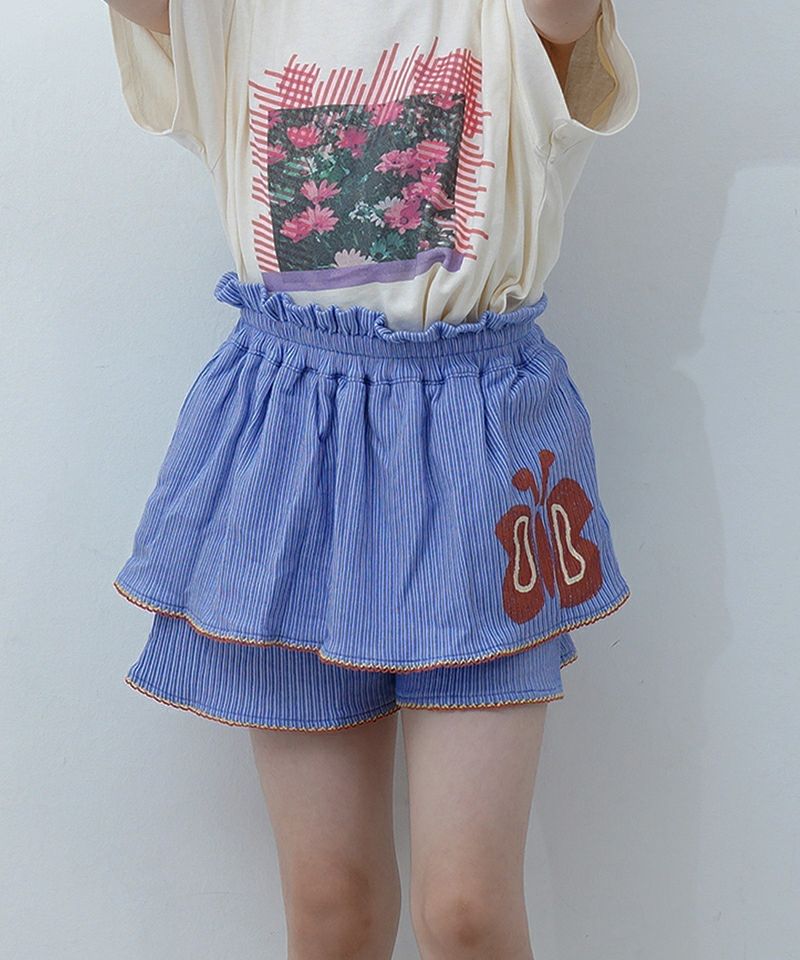 リブモチーフプリントキュロットパンツ ｜ ボトムス ｜ 子供服の