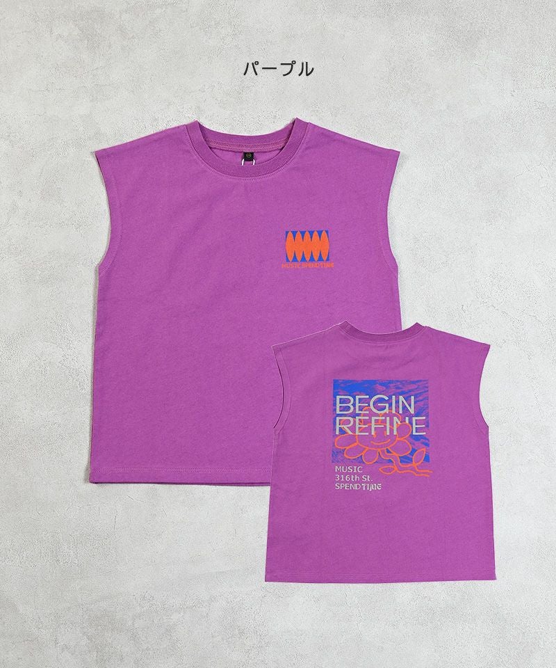 TIME SALE】ゼンゴプリントノースリーブTシャツ ｜ トップス ｜ 子供服