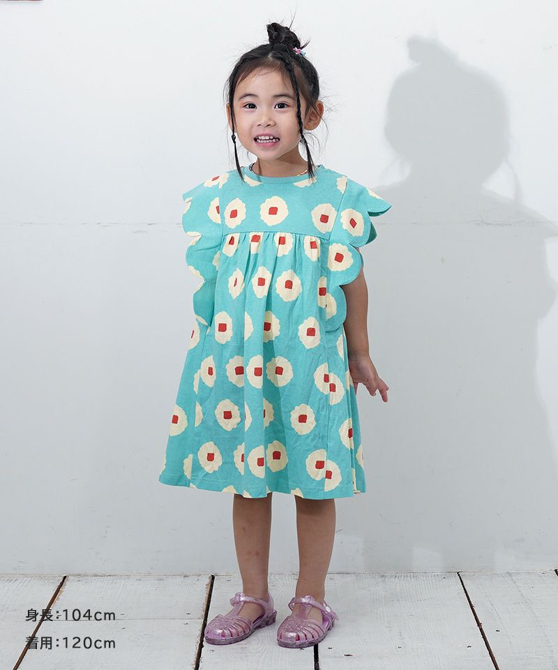 ソウガラスカラップスリーブワンピ－ス ｜ ワンピース ｜ 子供服の