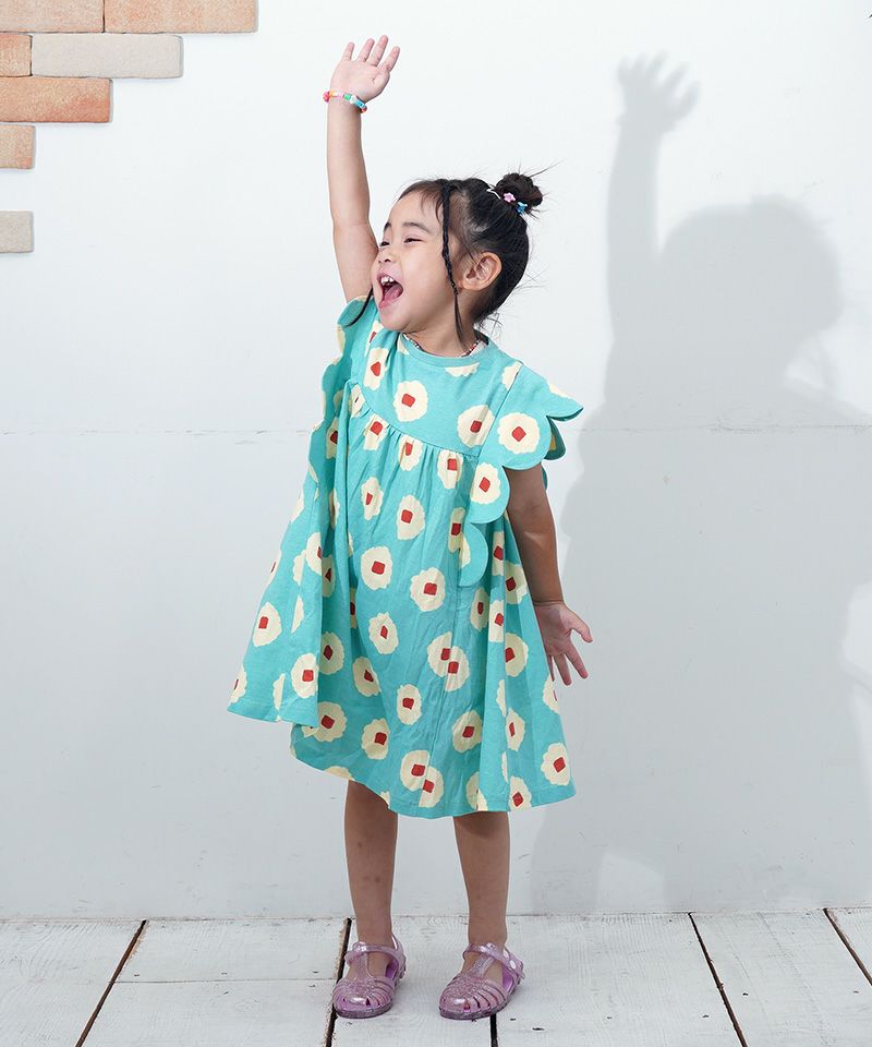 ソウガラスカラップスリーブワンピ-ス | ワンピース | 子供服の ソウガラスカラップスリーブワンピ-ス | ワンピース | 子供服の