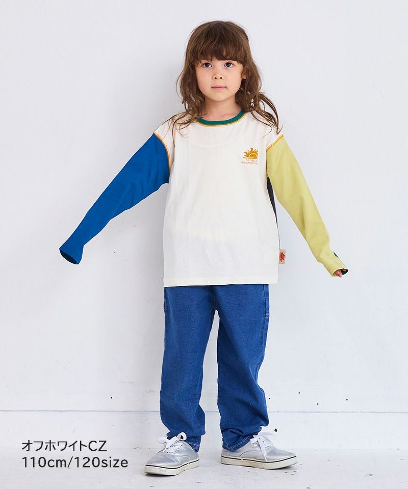 防汚加工ワンポイントラインスリ－ブロンT ｜ トップス ｜ 子供服の