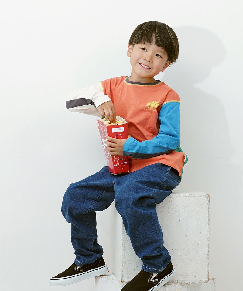 防汚加工ワンポイントラインスリ－ブロンT ｜ トップス ｜ 子供服の