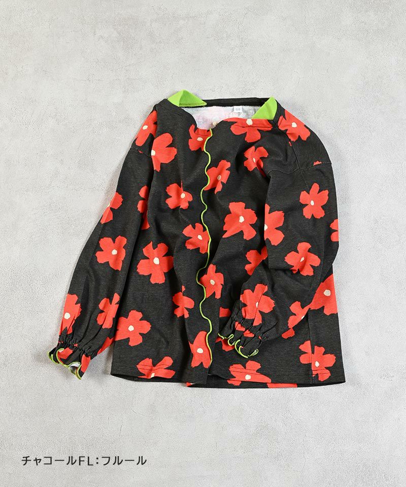 総柄フレアスリーブカットソー ｜ トップス ｜ 子供服のセレクト