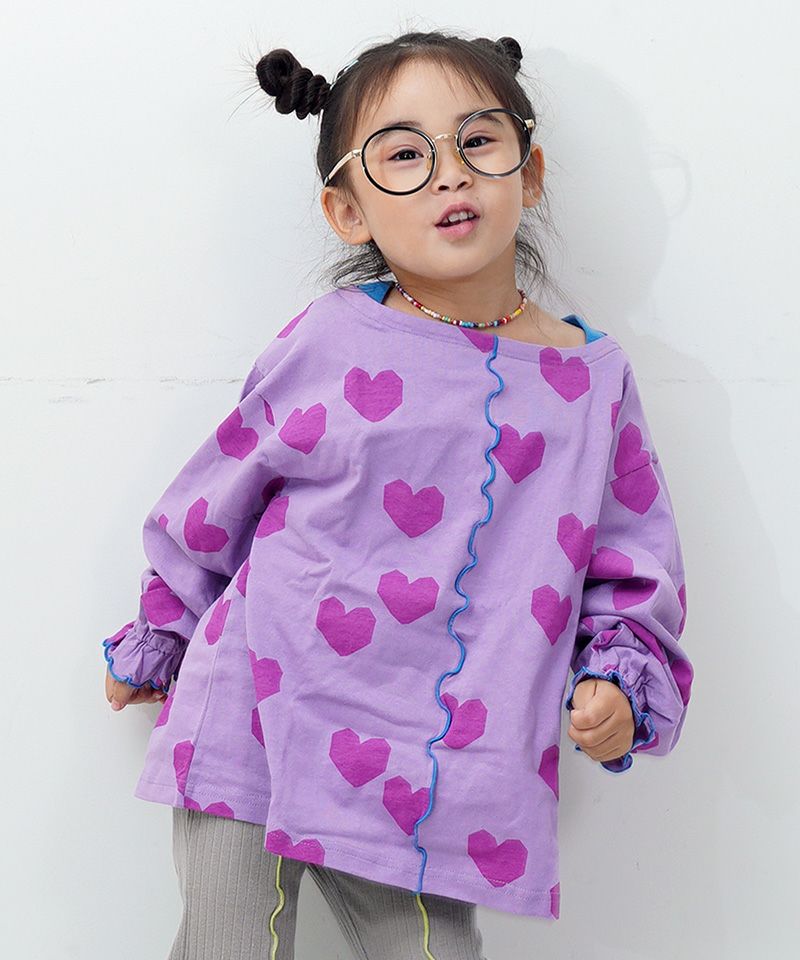 総柄フレアスリーブカットソー ｜ トップス ｜ 子供服のセレクト