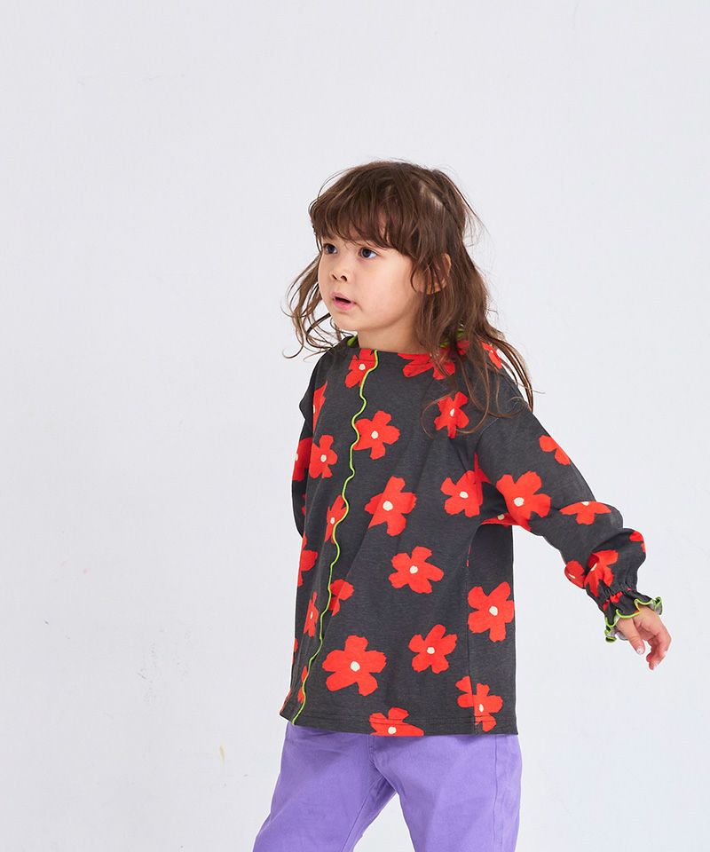総柄フレアスリーブカットソー ｜ トップス ｜ 子供服のセレクト