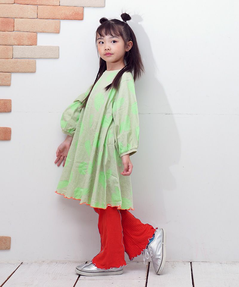 総柄ランタンスリーブワンピース ｜ ワンピース ｜ 子供服のセレクト