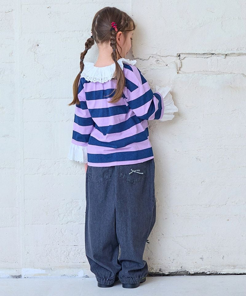 リボンいっぱいデニムバレルパンツ ｜ ボトムス ｜ 子供服のセレクト
