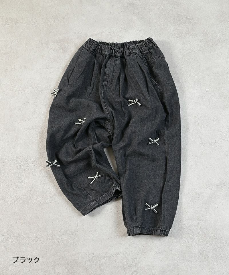 リボンいっぱいデニムバレルパンツ ｜ ボトムス ｜ 子供服のセレクト