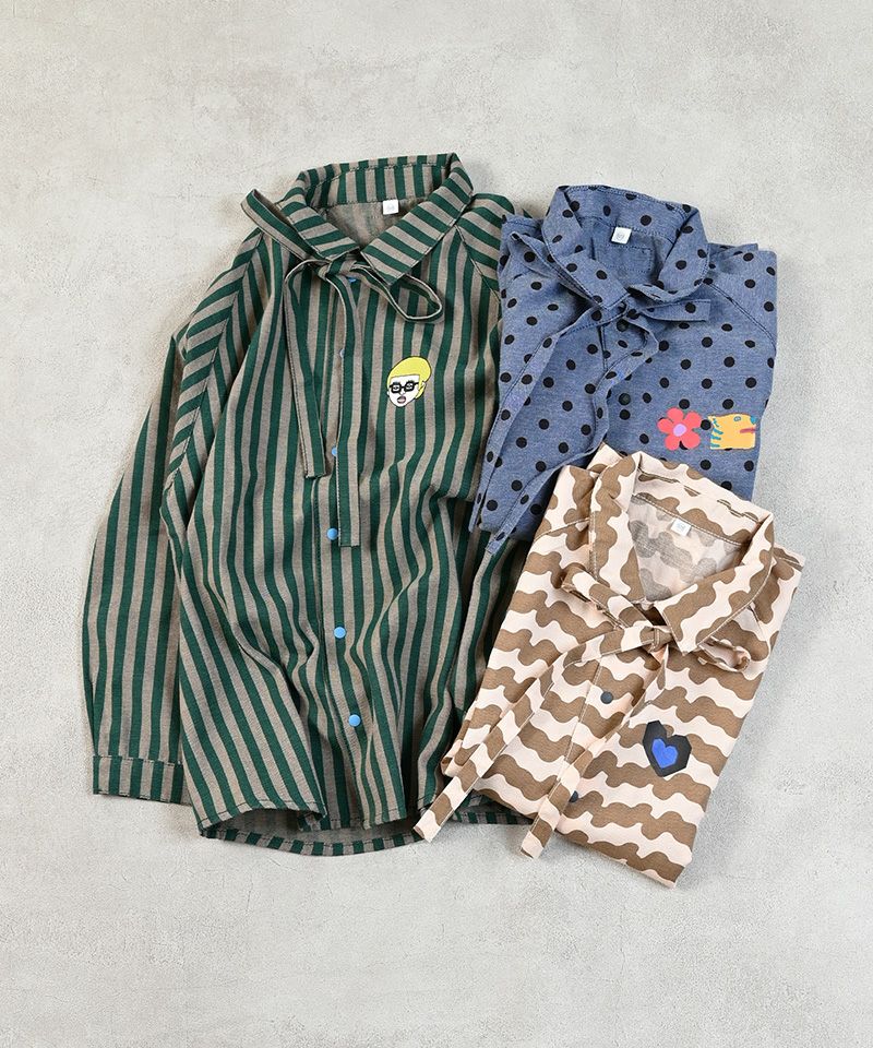 リボンタイラグランシャツ ｜ トップス ｜ 子供服のセレクトショップ