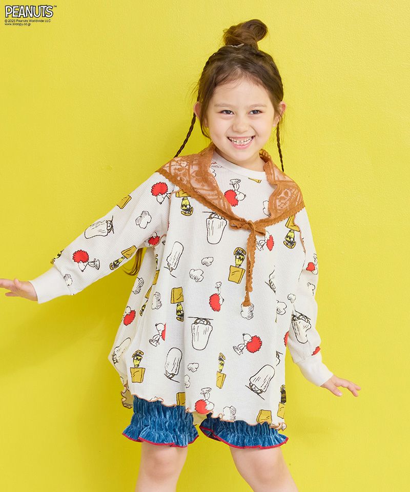 別注】スヌーピーワッフルビッグロンT ｜ トップス ｜ 子供服の