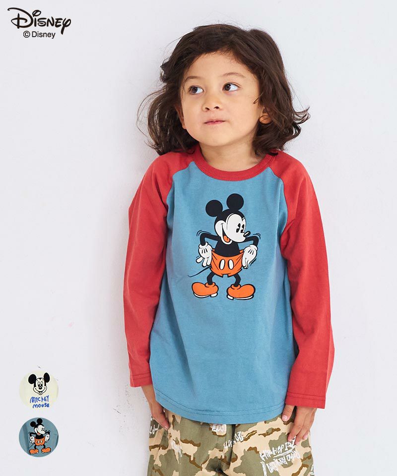 別注】ミッキーマウスラグランロンT ｜ トップス ｜ 子供服のセレクト
