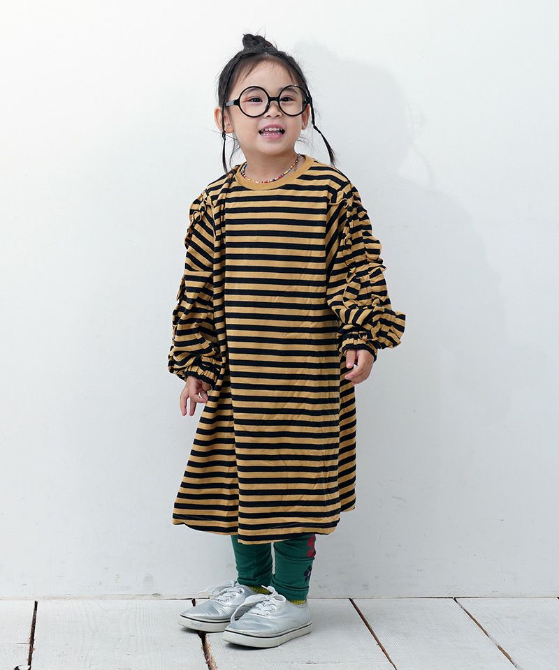フリルスリーブボーダーワンピース ｜ ワンピース ｜ 子供服のセレクト