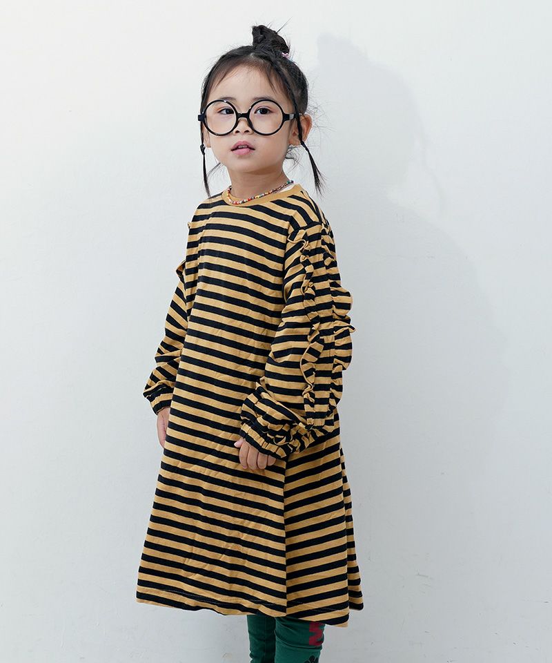 フリルスリーブボーダーワンピース ｜ ワンピース ｜ 子供服のセレクト