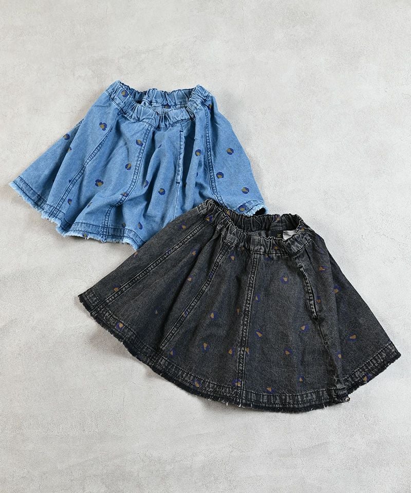 レオパードデニムフレアーミニスカート ｜ ボトムス ｜ 子供服の