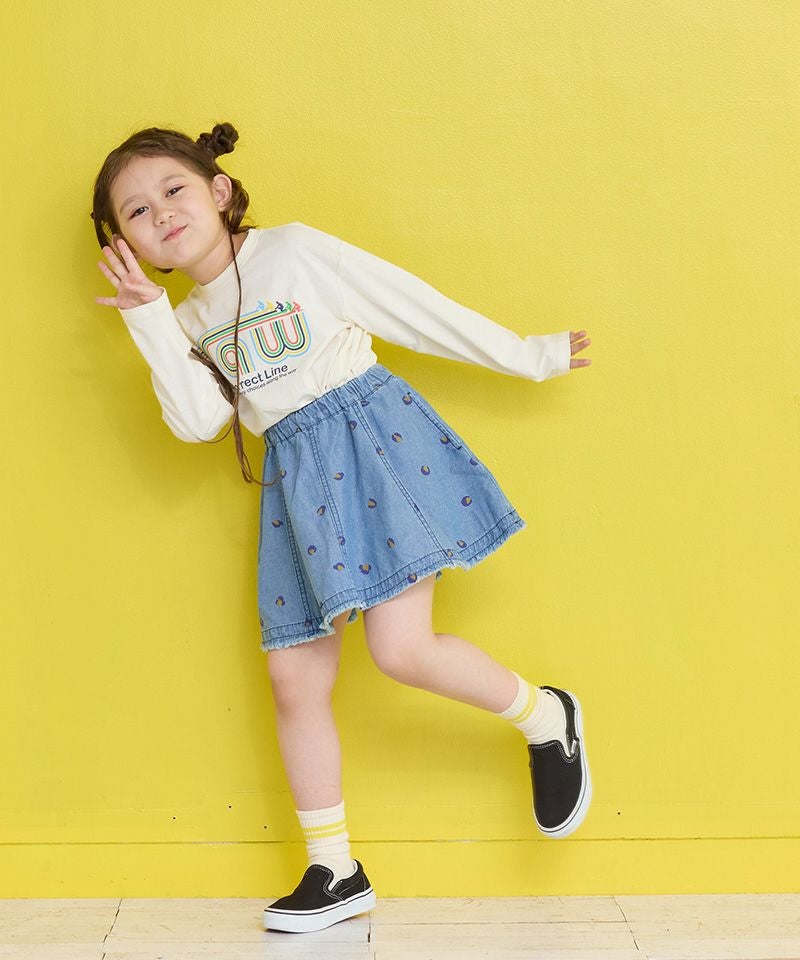 レオパードデニムフレアーミニスカート ｜ ボトムス ｜ 子供服の