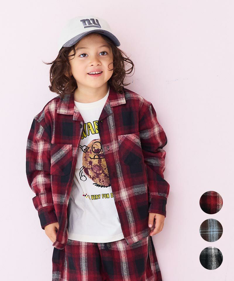 オープンカラーチェックシャツ ｜ トップス ｜ 子供服のセレクト
