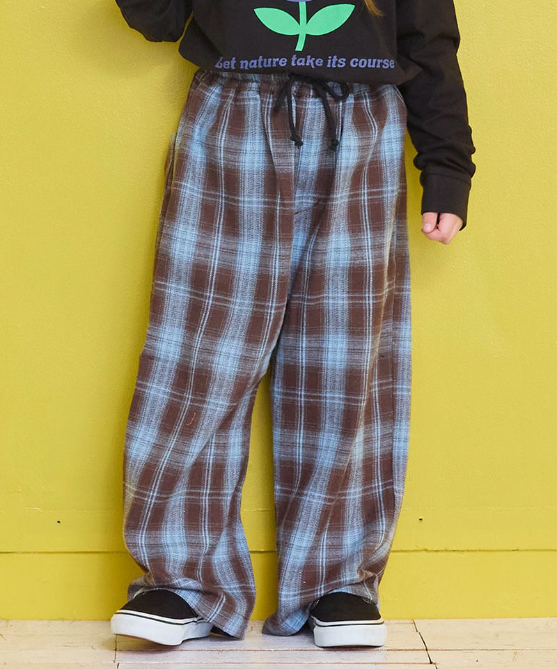 MARK&LONA⭐︎ 希少⭐︎スター混合チェック柄パンツ イージーワイドチェックパンツ ｜ ボトムス ｜ 子供服のセレクト