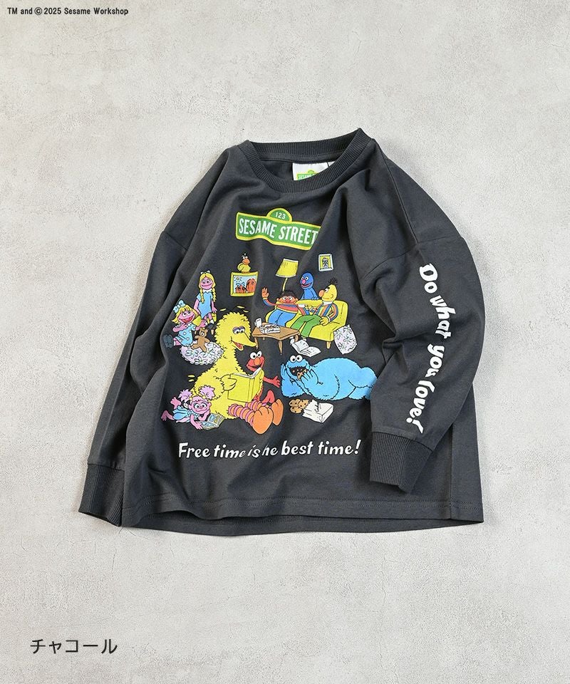 せさみ　ロング　オリーブ　週末発送　38 別注】Sesame Street プリントロンT ｜ トップス ｜ 子供服のセレクト