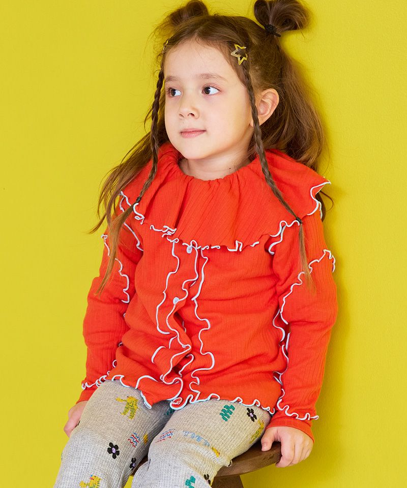 リブフリルカラーカットソー ｜ トップス ｜ 子供服のセレクトショップ