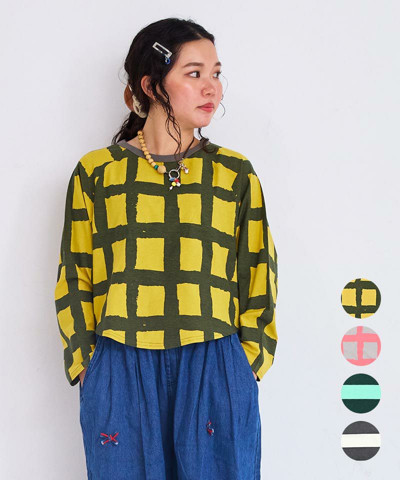 総柄ラグランロンティー／大人サイズ ｜ トップス ｜ 子供服のセレクト