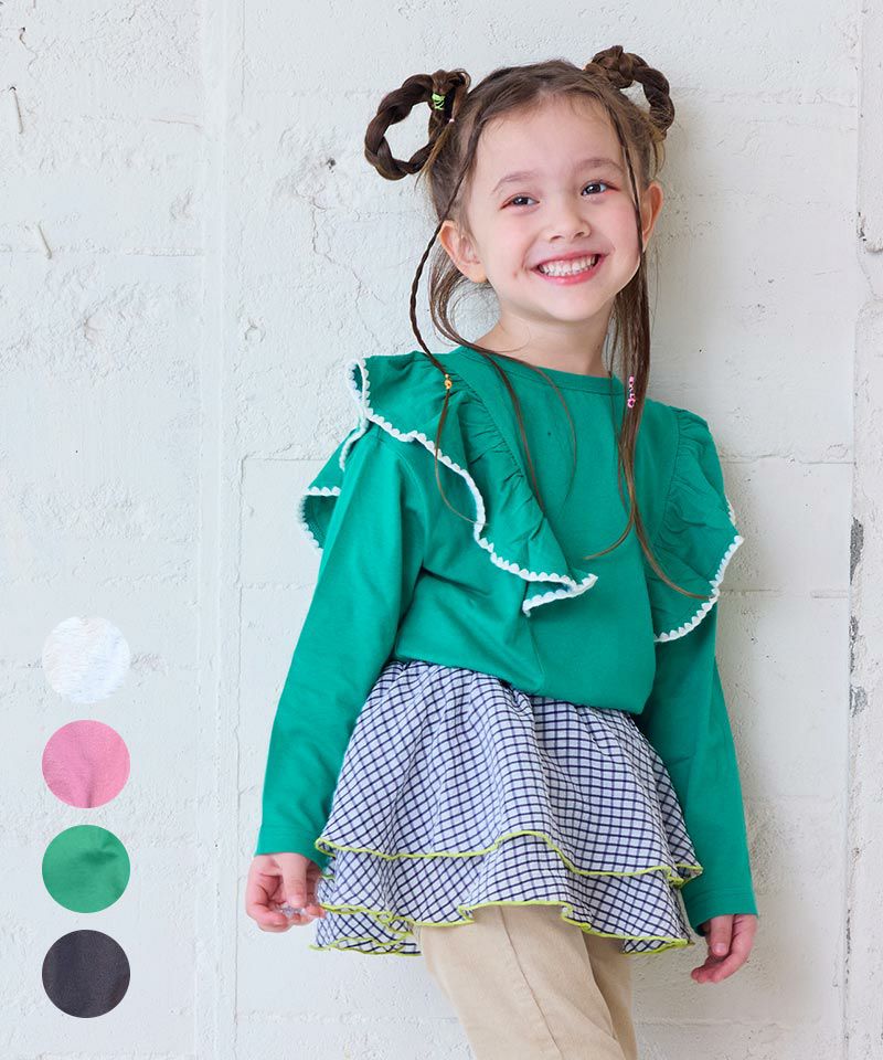 フリル刺繍ロンT ｜ トップス ｜ 子供服のセレクトショップ MARKEY'S